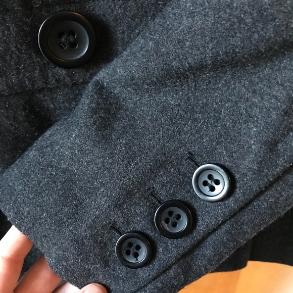 Wool Blend Peacoat - Warm material, charcoal color - Picture 2 of 5